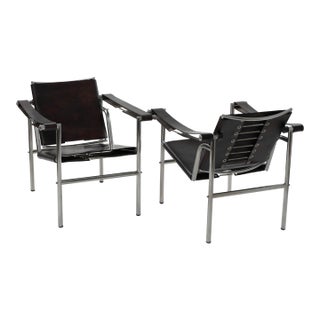 1970s Attributed to Charlotte Perriand, Pierre Jeanneret and Le Corbusier Lc1 Armchair by Treital-Gratz For Sale
