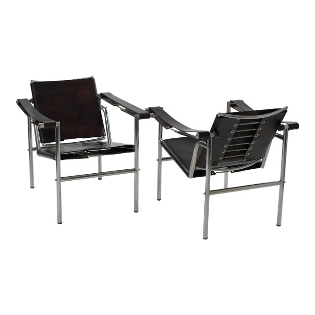 1970s Attributed to Charlotte Perriand, Pierre Jeanneret and Le Corbusier Lc1 Armchair by Treital-Gratz For Sale
