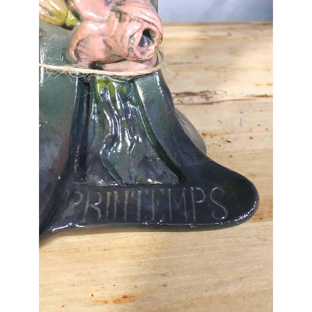 Art Nouveau Plaster Bust Statue of a Woman Spring by A. Traggiai, 1890s For Sale - Image 5 of 6