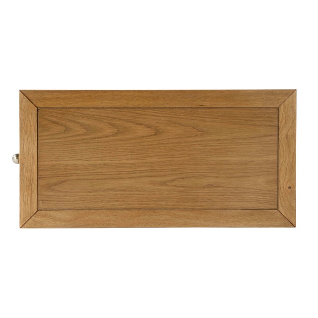 Chocolate Nora 12 in. W Rectangular Wood 1 Door Narrow End Table with Pull-Out Tray, Light Natural For Sale - Image 8 of 10