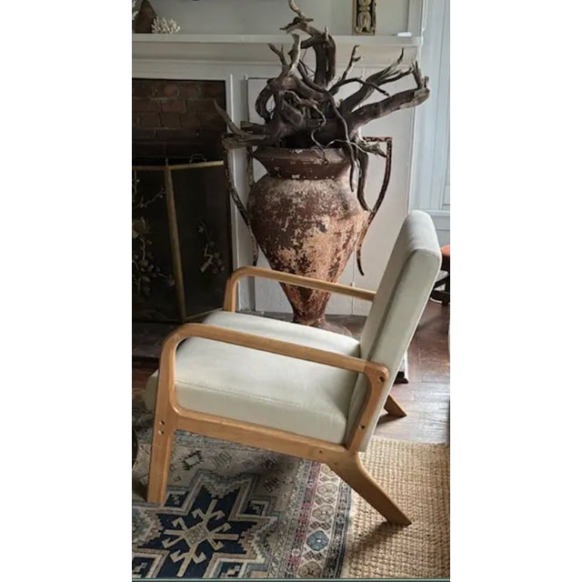 Mid-Century Modern Contemporary Curved Wood Arm Chair For Sale - Image 3 of 5