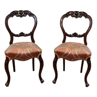 Victorian Balloon Back Salon Chairs, Set of 2 For Sale
