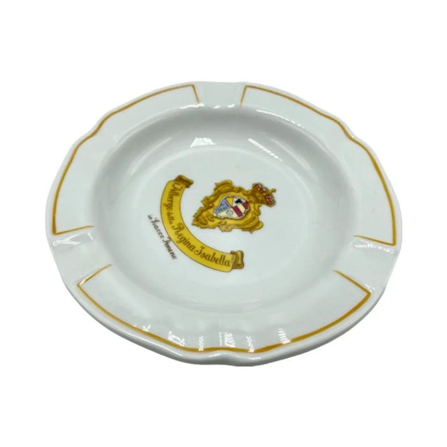 Vintage 5-Star Regina Isabella Hotel Ashtray Italy Lacco Ameno Richard Ginori For Sale - Image 4 of 12