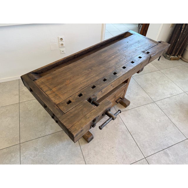 German Spindle Workbench in Wood For Sale - Image 4 of 13