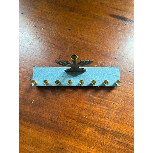 Metal Vintage Israeli Petite Menorah For Sale - Image 7 of 7