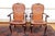 19th century Balloon seats on cabriole legs ending on pad feet with shepherds crook arms.