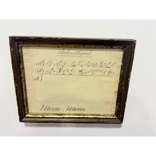 Italian American Penmanship Sheet, Italian Capitals, Dated 1814 For Sale - Image 3 of 6