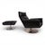 Black Set of Siesta 62 Leather Lounge Chair and Ottoman by Jacques Brule for Kaufeld, 1960 For Sale - Image 8 of 18