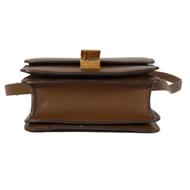 2010s Brown Smooth Leather Small Box Bag For Sale - Image 5 of 8