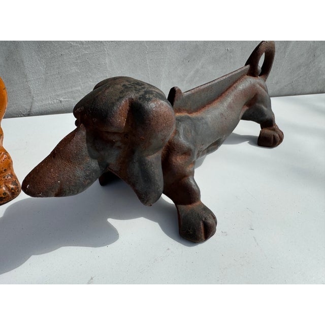 Vintage Cast Iron Dachshund Doorway Boot Scrapers, 1950s, Set of 2 For Sale - Image 3 of 10