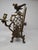 Antique 19th C. Polish Brass Bench Menorah Hanukkah Lamp Lions Birds Openwork For Sale - Image 11 of 18