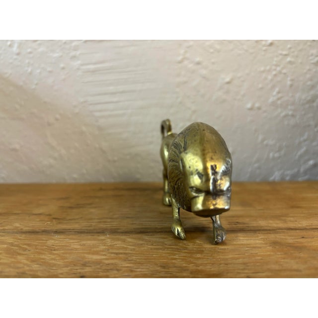 An exquisite lion in vintage English brass. Beautifully detailed. Hand selected in and imported from England.