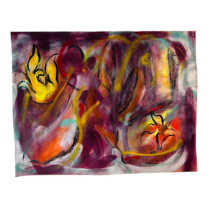Post-Modernism Abstract Expressionist Painting on Paper in Oil/Spray With Touches of Brush by Erik Sulander