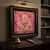 Asian Square Magenta Golden Dragon Bats Blossom Flower Fabric Display Art For Sale - Image 4 of 9