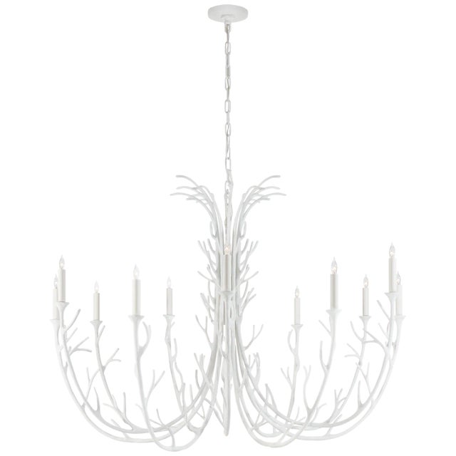Julie Neill for Visual Comfort Signature Silva Grande Chandelier in Plaster White For Sale