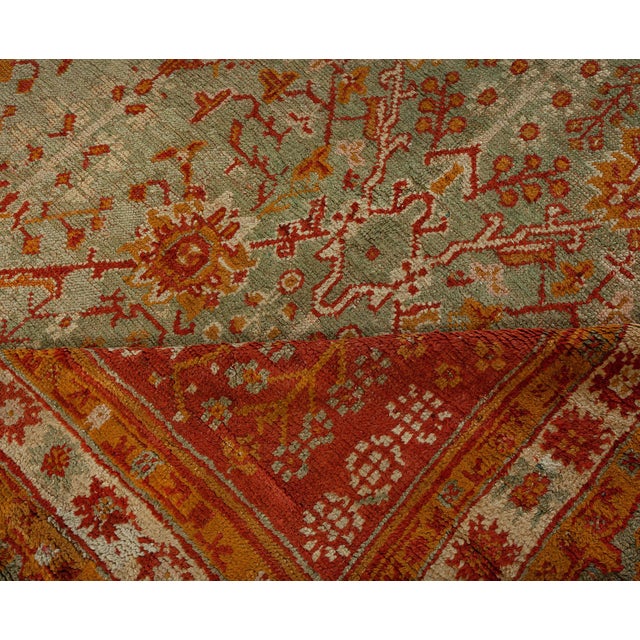 Handmade Antique Decorative Turkish Oushak Rug For Sale In New York - Image 6 of 8