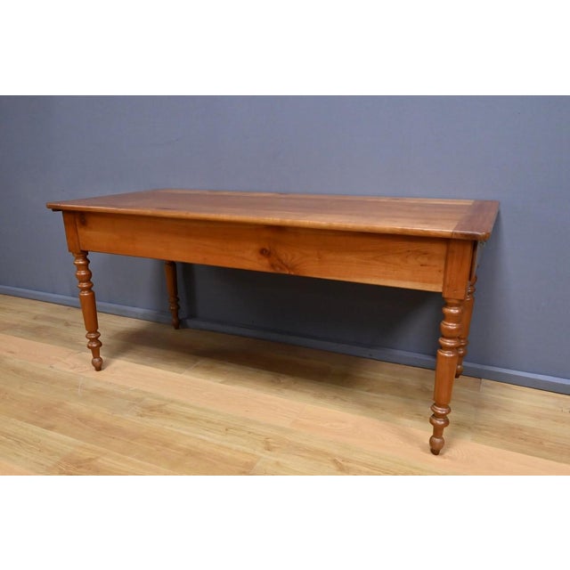 Late 19th Century Cherrywood Farmhouse Table For Sale - Image 3 of 18