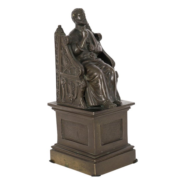 Antique Italian Grand Tour Patinated Bronze Sculpture of St Peter, 19th Century For Sale