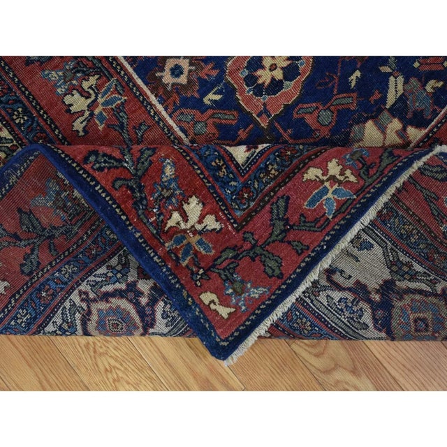 Textile 1880s Blue Antique Oriental Rug For Sale - Image 7 of 11
