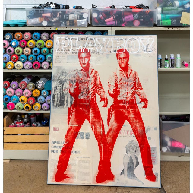 Elvis Presley Portrait Painting by Dane Shue For Sale - Image 4 of 4