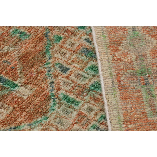 Orange Rug & Kilim’s Moroccan Style Rug in Orange With Blue and Green Geometric Pattern For Sale - Image 8 of 8