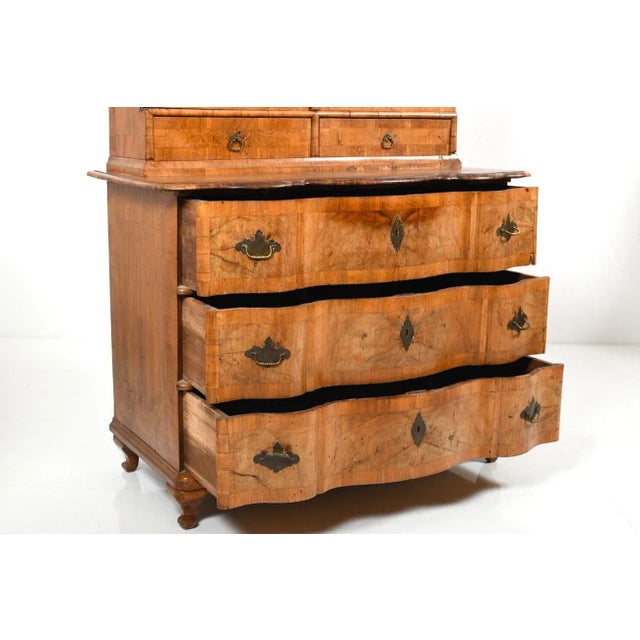 Antique Walnut Vitrine Cabinet For Sale - Image 9 of 13