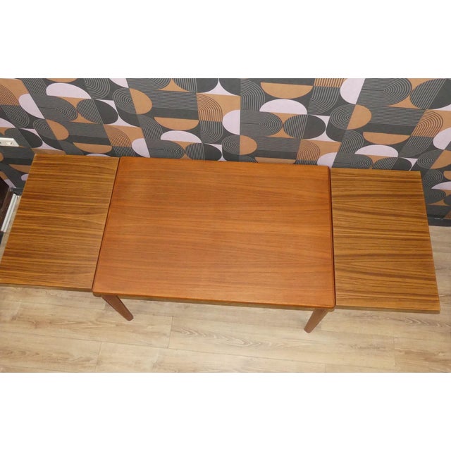 Wood Vintage Danish Extendable Dining Table in Teak, 1960s For Sale - Image 7 of 16