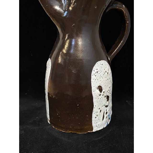 Black Toledo Glazed Ceramic Pitcher by R. Arzobispo, 1960s For Sale - Image 8 of 15