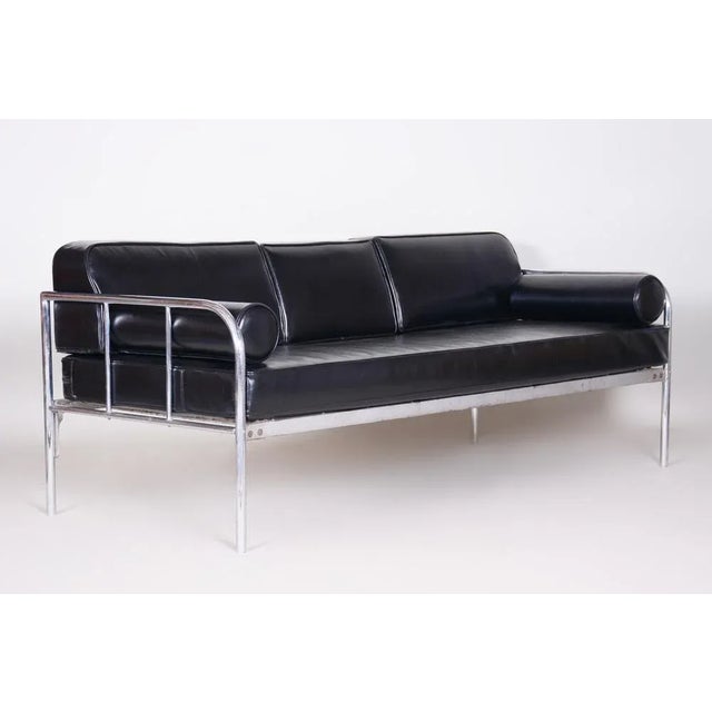 Bauhaus Sofa in Leather from Vichr a Spol, 1930s For Sale - Image 6 of 8