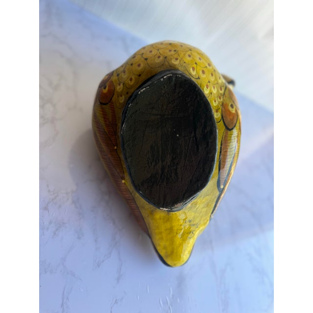 Yellow Sergio Bustamante Melquiades Preciado (Ser-Mel) Tonola Jalisco Mexican Paper Mache Toucan Bird Sculpture For Sale - Image 8 of 12