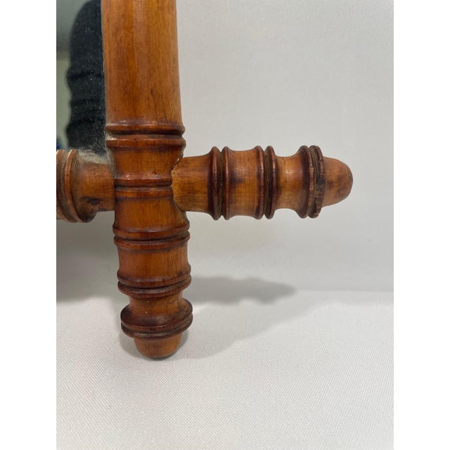 1900 - 1909 Early 1900's Antique French Faux Bamboo Turned Wood Wall Mirror For Sale - Image 5 of 16