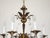 Offered for your consideration is an original Antique 6 Arm 6 Light Svelte Shimmering Brass Cut Lead Glass Crystal...