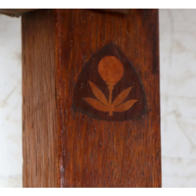 Set of Art Deco Amsterdamse School Armchairs in Oak, 1920s For Sale - Image 11 of 13