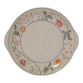 Vintage Villeroy & Boch Albertina Floral Porcelain Handled Cake Plate Serving Platter For Sale