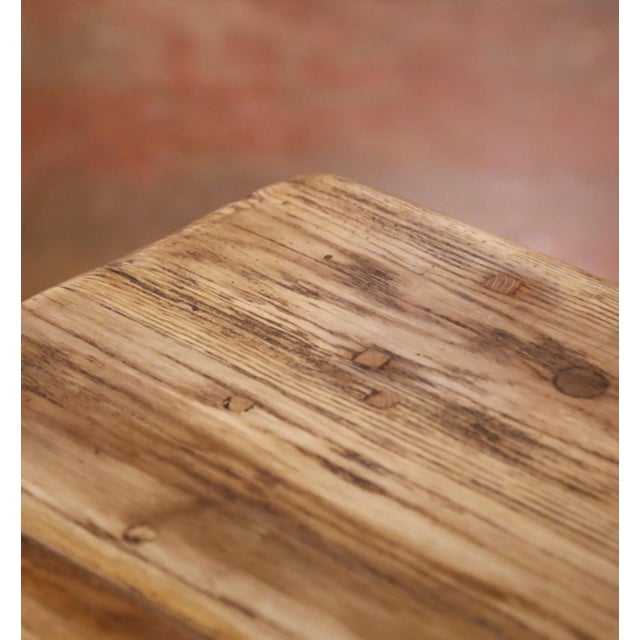 Wood 18th Century French Bleached Oak Monastery Refectory Farm Table on Trestle Base For Sale - Image 7 of 8