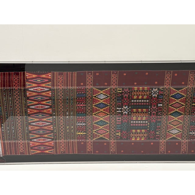 Monumental Framed in Lucite Antique Textile From Afganistan For Sale - Image 10 of 10