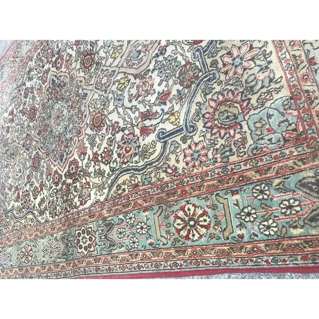 Vintage Floral Design Qom Rug For Sale - Image 3 of 16