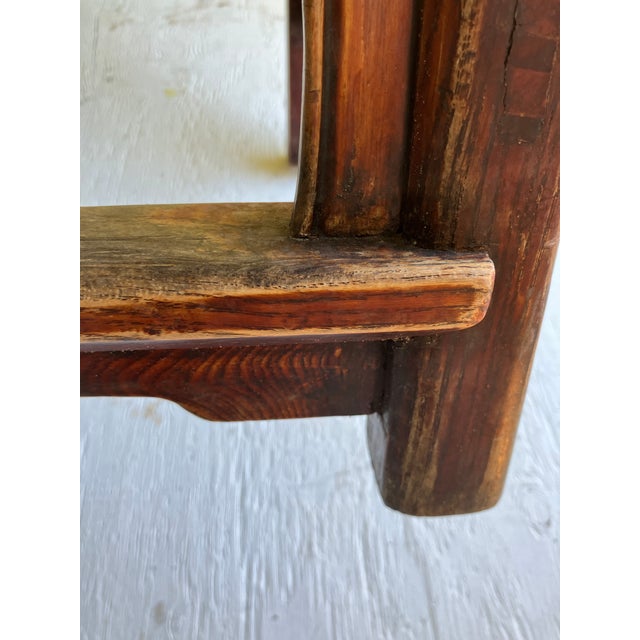 Maroon 19th Century Ming Style Oxblood Finish Pair of Double Longevity Chairs For Sale - Image 8 of 11