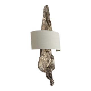 Pair of Regina Andrew Driftwood Wall Sconces in Silver Leaf Finish For Sale