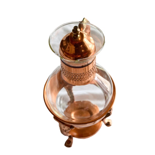 Copper Late 20th Century Princess House Copper and Glass Carafe Set For Sale - Image 8 of 10