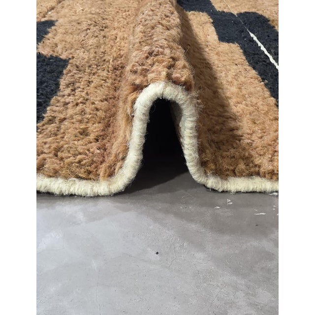 Brown and Black Moroccan Rug - 10.1 X 6.7 Ft For Sale - Image 4 of 8