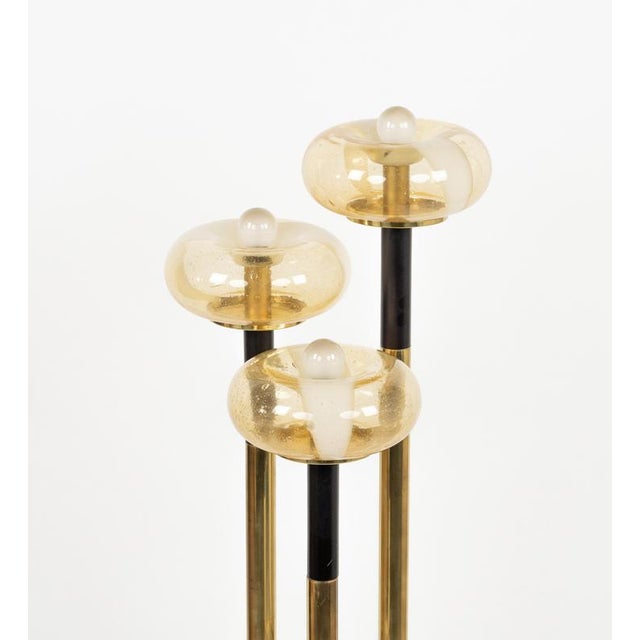 Midcentury Floor Lamp in Brass and Murano Glass, 1970s For Sale - Image 4 of 17