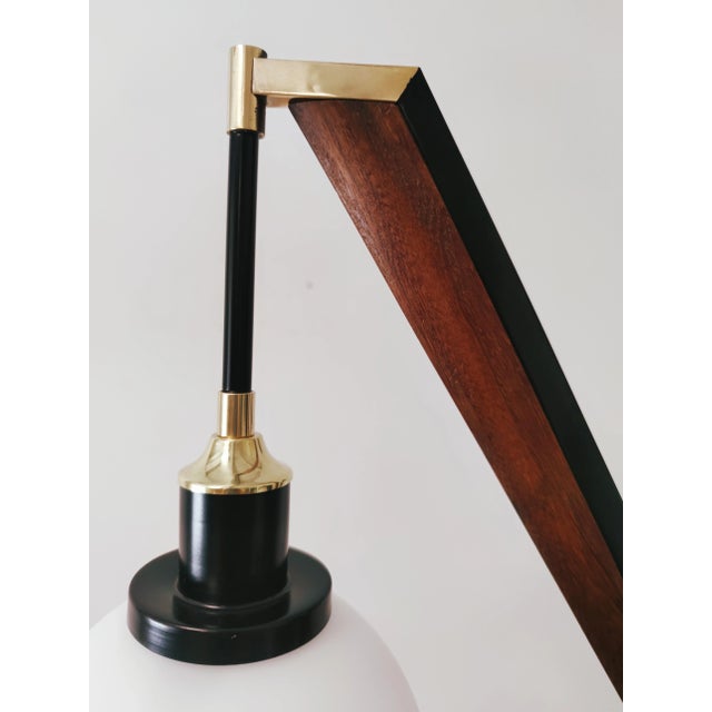 Stilnovo Vintage Brass & Wooden Ceiling Lamp from Stilnovo For Sale - Image 4 of 18