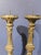Antique Spanish Colonial Brass Repousse candelsticks with silver finish and candle prickets.