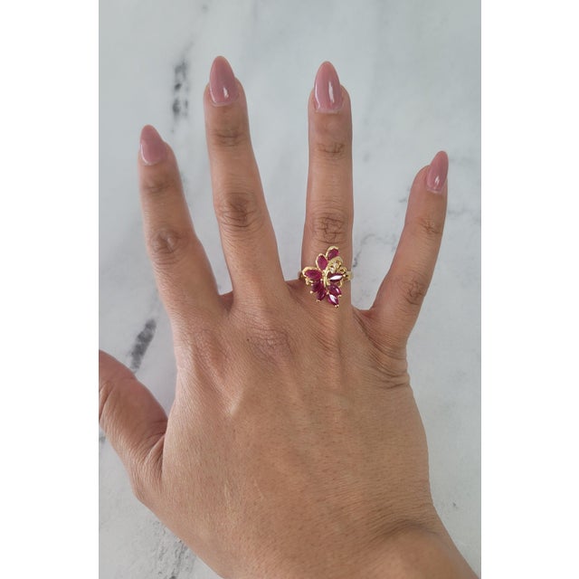 ♥ Product Summary ♥ Main Stone: Ruby & Diamonds Band Material: 14k Yellow GoldStone Shape: Marquise & Round Dimensions:...