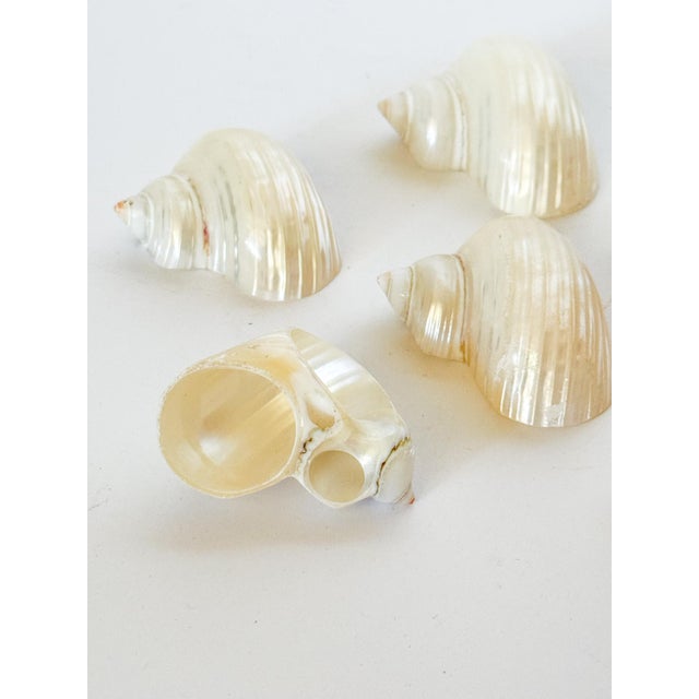 Late 20th Century Vintage Pearl Shell Napkin Rings, Set of 6 For Sale - Image 5 of 7