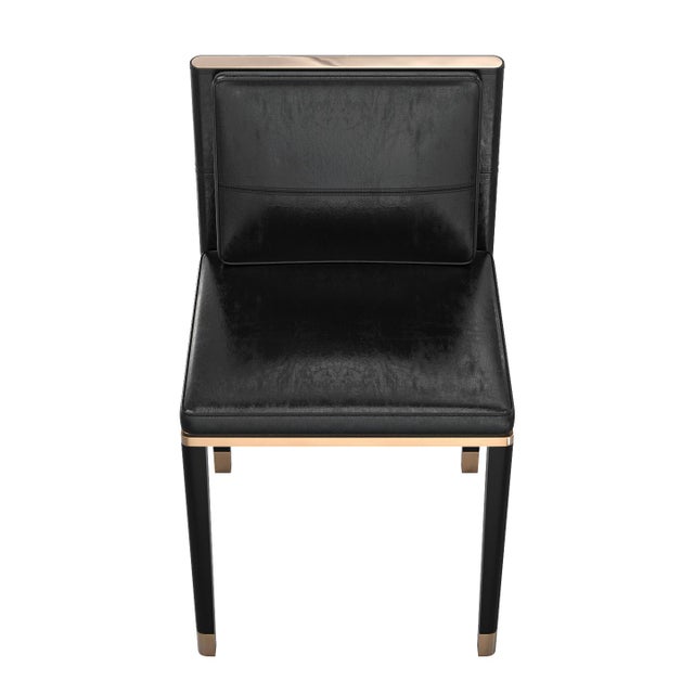 Art Deco "Sabbia" Chair With Bronze and Tailor Made Leather For Sale - Image 3 of 12