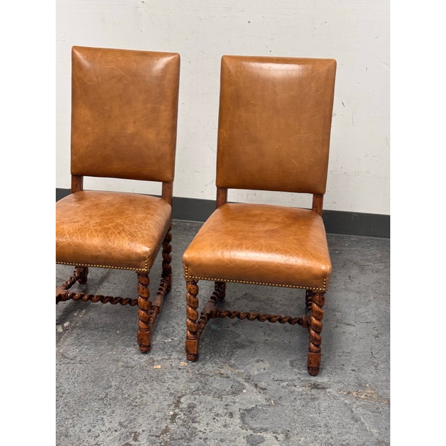 Bausman & Company Model 3322 Barley Twist Leg Side Chairs, Pair For Sale - Image 10 of 12