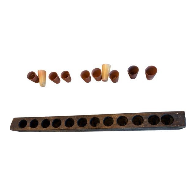 Antique Wooden Sugar Mold With 12 Cavities For Sale