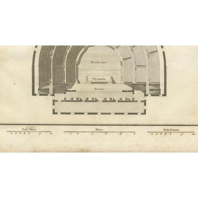 Paper Tardieu, Ancient Greek Theatre Architectural Plan by Ambroise 1825, Engraving For Sale - Image 7 of 9